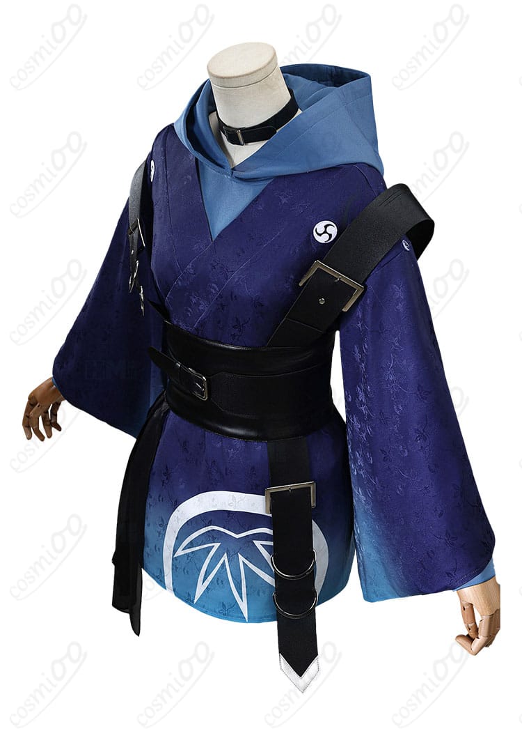 酒寄彩葉コスプレ衣装の側面シルエット（ウエストライン強調）