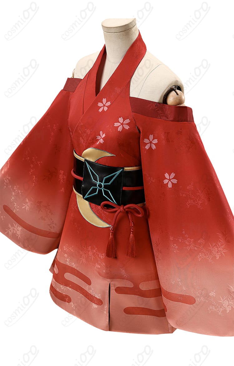 かぐや姫 コスプレ衣装の側面シルエット（ウエストと裾のライン）