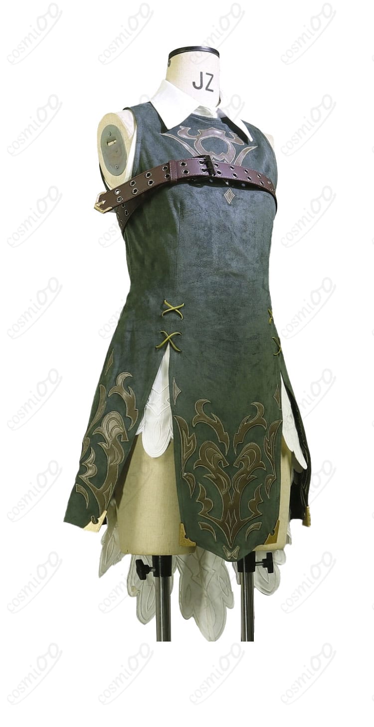 ルパ コスプレ衣装の側面シルエットとレッグカバーのライン