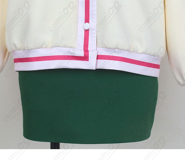 大倉メグミ 制服コスプレの裾まわりディテール画像（生地端の仕上げ）