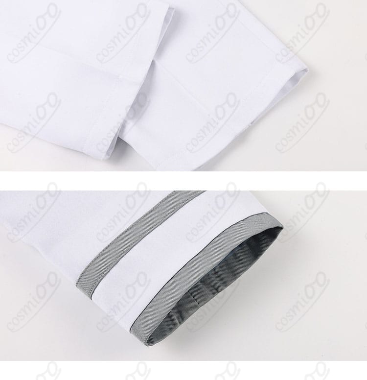 袖とパンツの生地感・縫い目のアップ