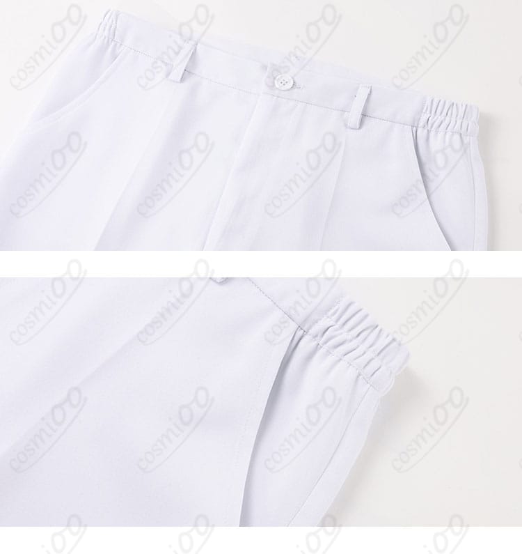 ズボンのウエスト周り装飾と縫製仕上げの接写