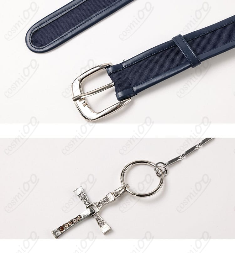 付属アクセサリー一式(ネックレス・腰チェーン・ベルト)のセット内容