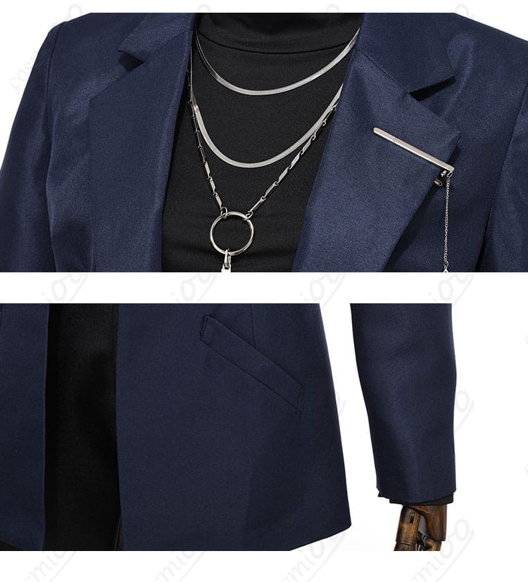 衣領のラペル形状とネックレスの装飾アップ