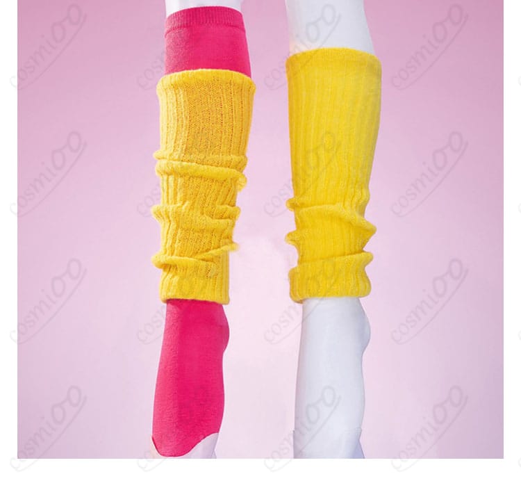 ニーソックス（腿丈ソックス）の柄・伸縮性ディテール