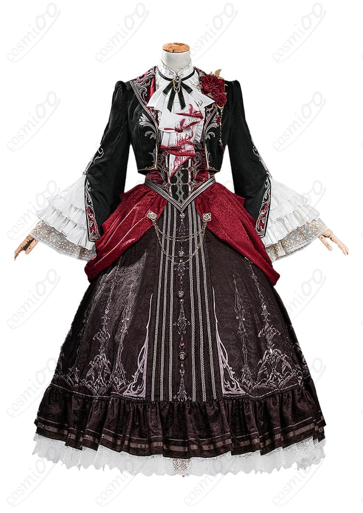 恋と深空 主人公コスプレ衣装のコートとスカート正面全体