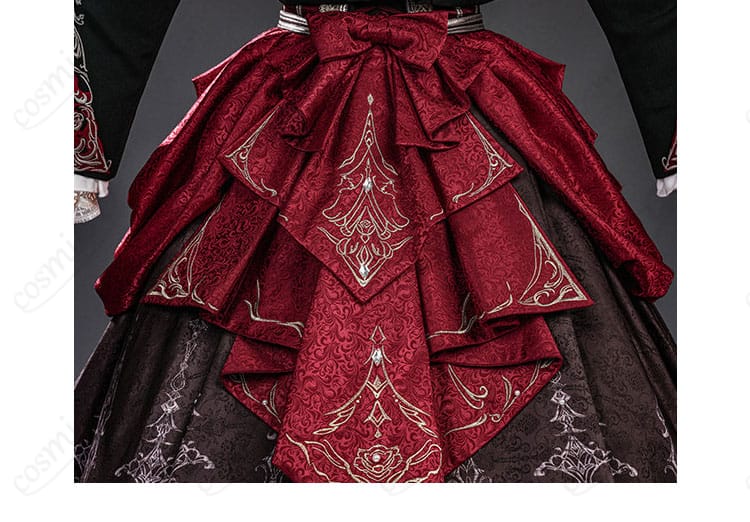 腰封(コルセットベルト)の刺繍とステッチの拡大ディテール