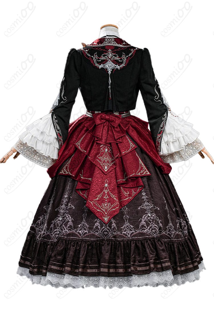 恋と深空 主人公コスプレ衣装の背面とトレーンの長さ・流れ