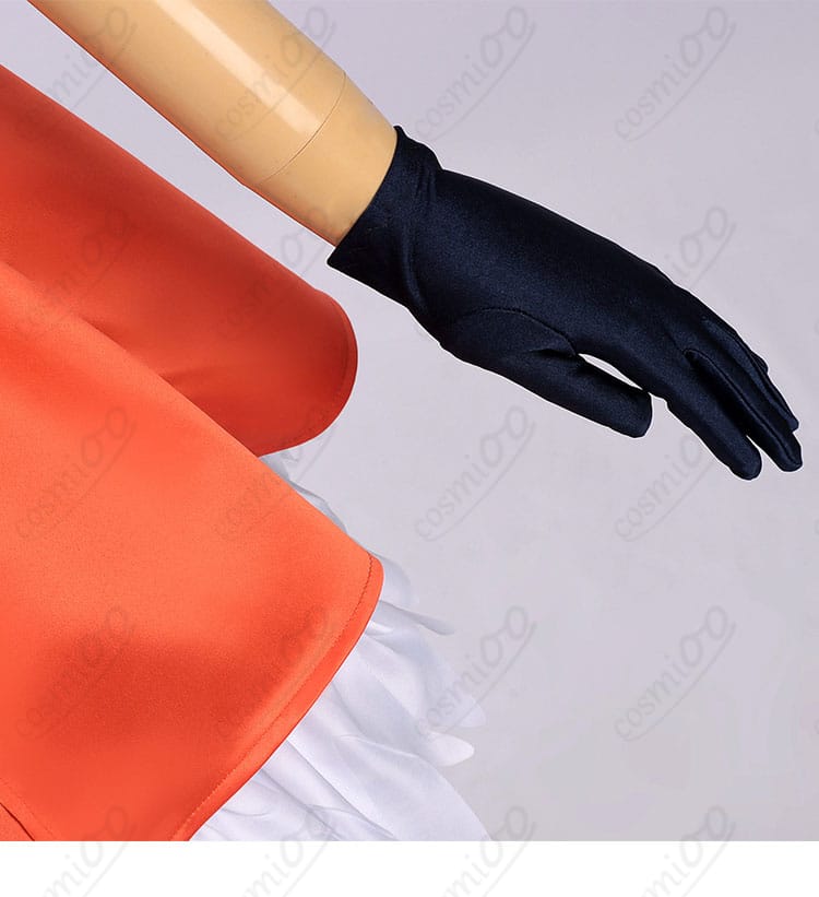 手袋（グローブ）装飾の詳細（指先のフィットと縁飾り）