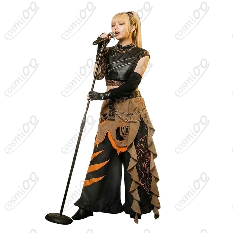 ホロライブ風ステージ衣装｜レザー×チェーンでクールに映える高再現セット - 3枚目の画像