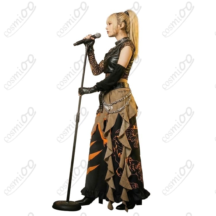 ホロライブ風ステージ衣装｜レザー×チェーンでクールに映える高再現セット - 4枚目の画像