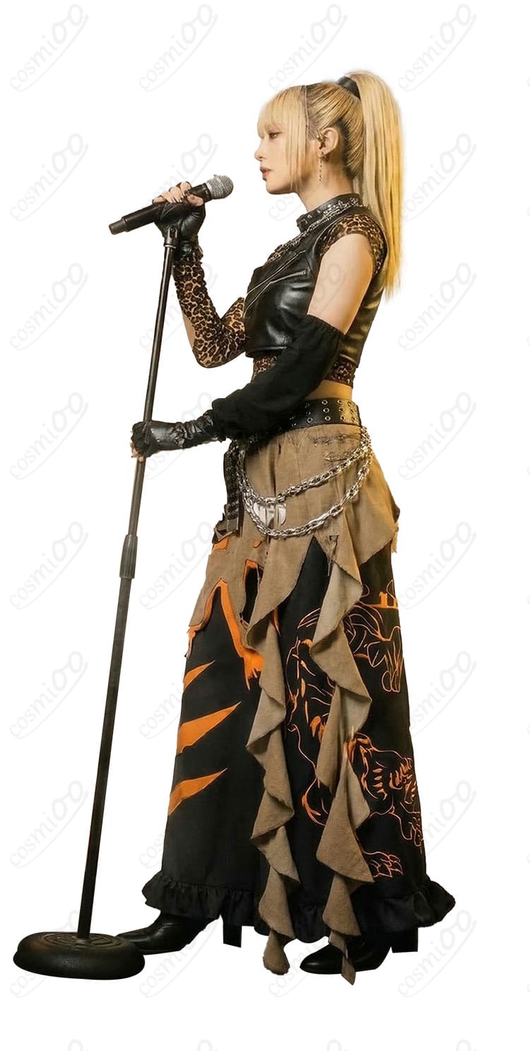 ホロライブ風ステージ衣装の側面シルエット（ベルト位置とライン）