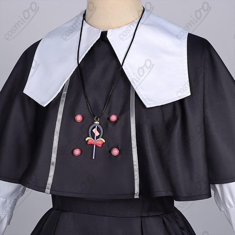 ケープ付き日常服ワンピースのコスプレ衣装｜可愛い上品シルエットで写真映え、初心者も着替えやすいフルセット - 4枚目の画像