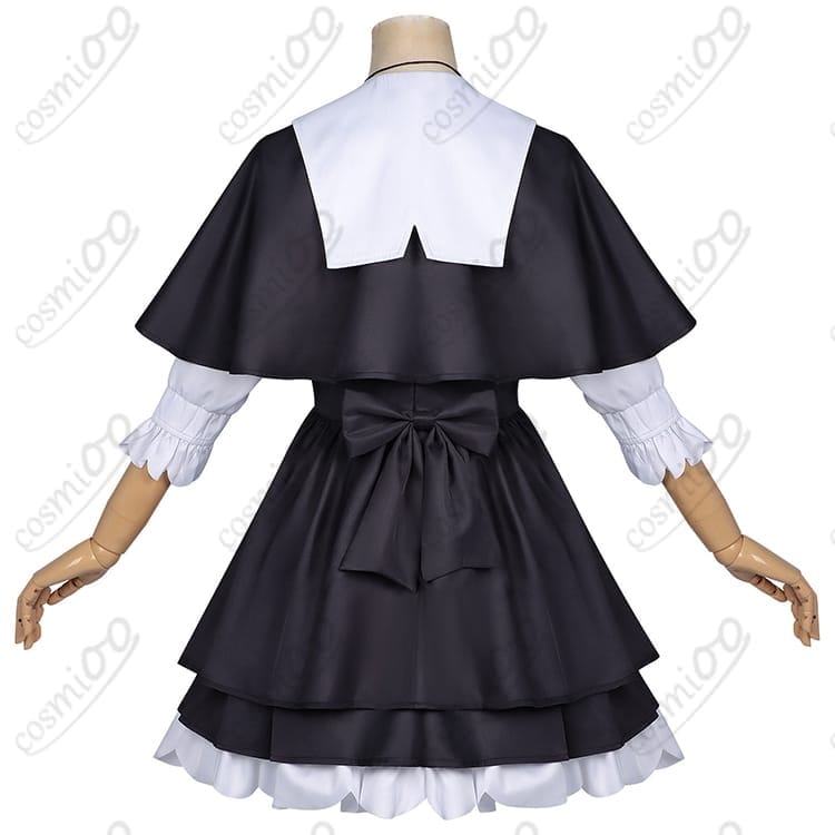 ケープ付き日常服ワンピースのコスプレ衣装｜可愛い上品シルエットで写真映え、初心者も着替えやすいフルセット - 3枚目の画像