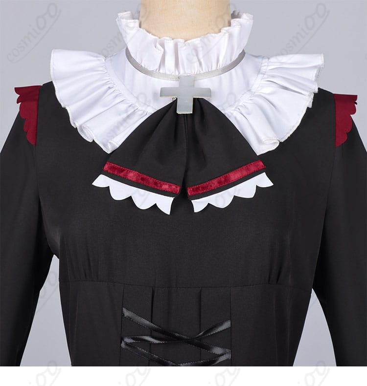 獄薔薇美血華 衣装の衣襟装飾ディテール(配色と縁取り)