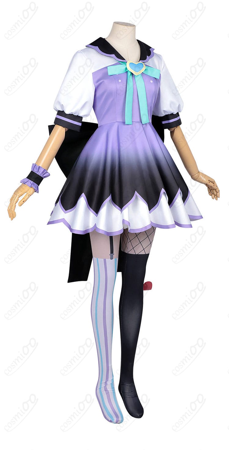 ワンピース側面のラインとリボン位置が分かる横向き画像