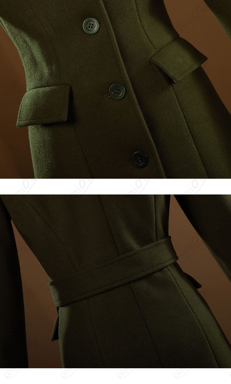 腰周りボタンと装飾パーツの質感ディテール