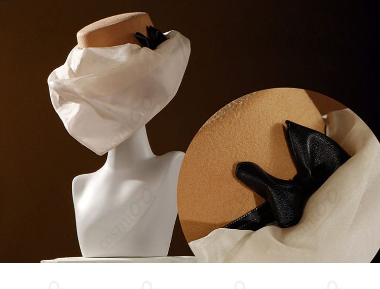 取り外し可能な帽子とベールの接続部ディテール