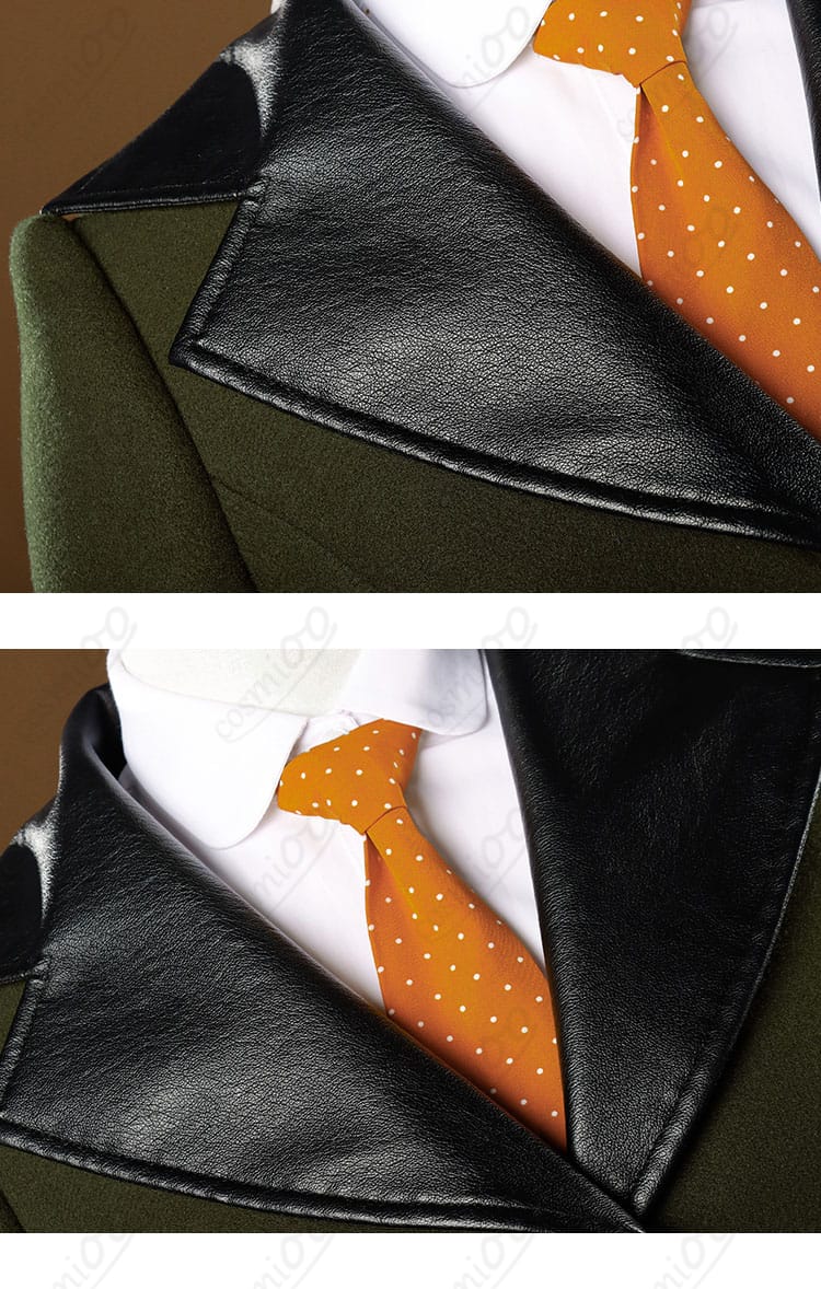 襟元ディテール:シャツとネクタイ、襟の装飾表現