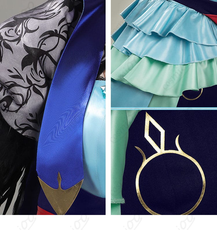 腰布とスカート風パーツの装飾ディテール