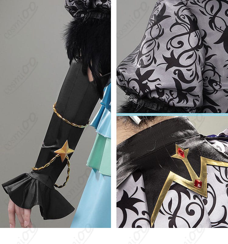 肩飾りと袖周りの立体装飾ディテール