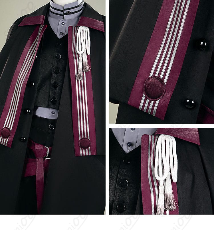 アルカイック衣装 コート前合わせ(衣襟)のステッチと留め仕様