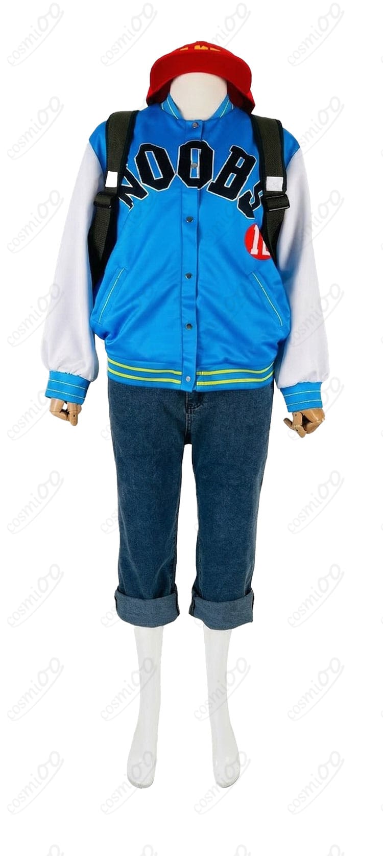 ペルソナ5 織田信也 コスプレ衣装の背面。スタジャン背中のラインとパンツの落ち感をチェック