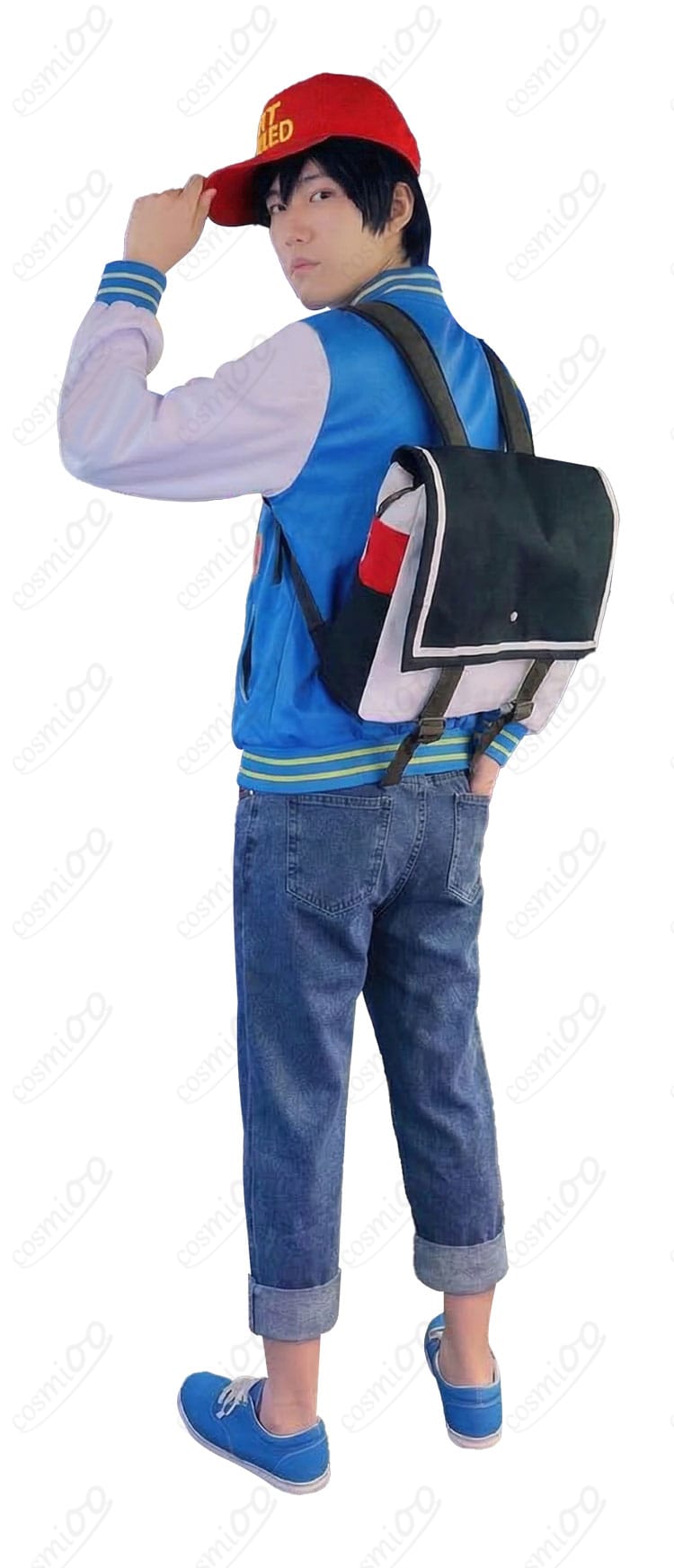 ペルソナ5 織田信也 コスプレ衣装の素材感アップ。高級ツイルの発色と縫製の仕上がりが分かる