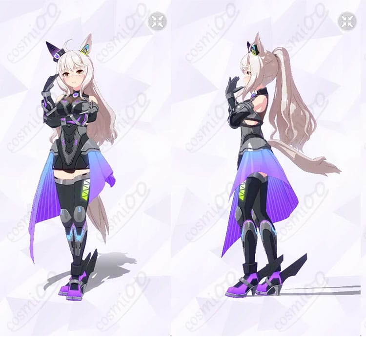 ビワハヤヒデ Engineered Victory 勝負服の正面と左側面が分かる商品写真｜上品でクールな美シルエットを強調