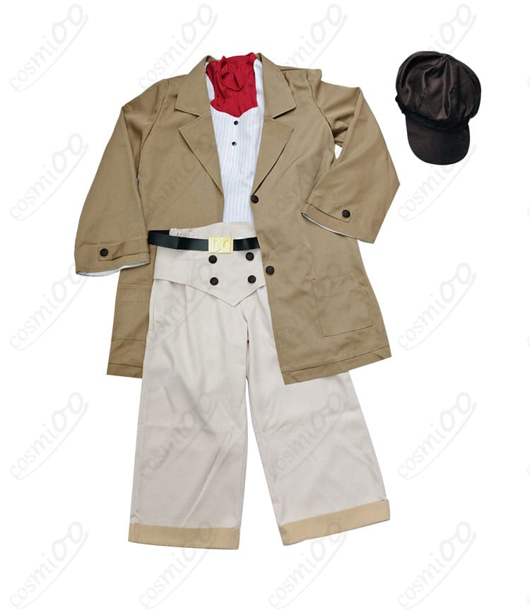 荒槇ヤクモ衣装の装飾ディテール|コートのハリ感と前合わせの仕様を接写で表現