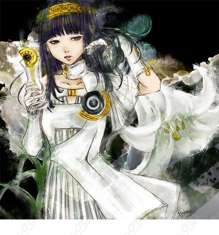 ユリコ衣装フロント装飾の近接写真。装飾位置とステッチワークの再現性が分かる構図。