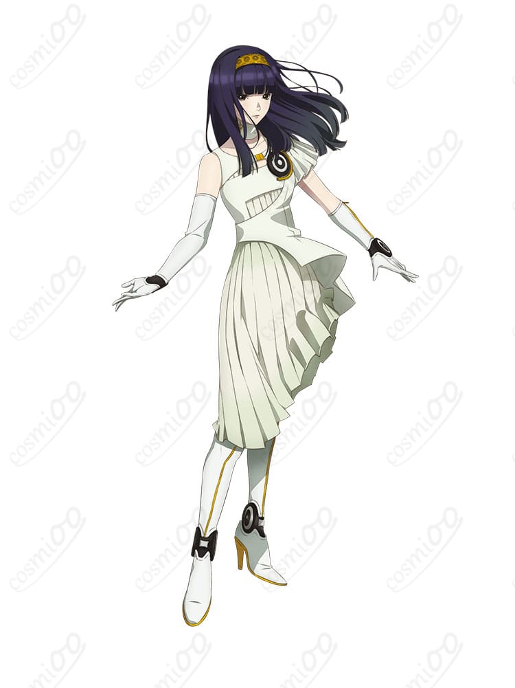 ユリコ（グノーシア）通常衣装の全身イメージ。上品なダークドレスと手袋でキャラクター性を再現。