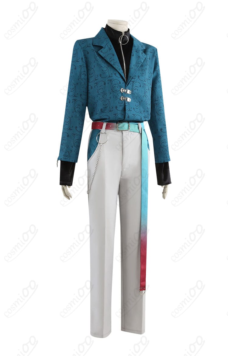 右側面ディテール：コートのラインと腰チェーン位置の近接写真