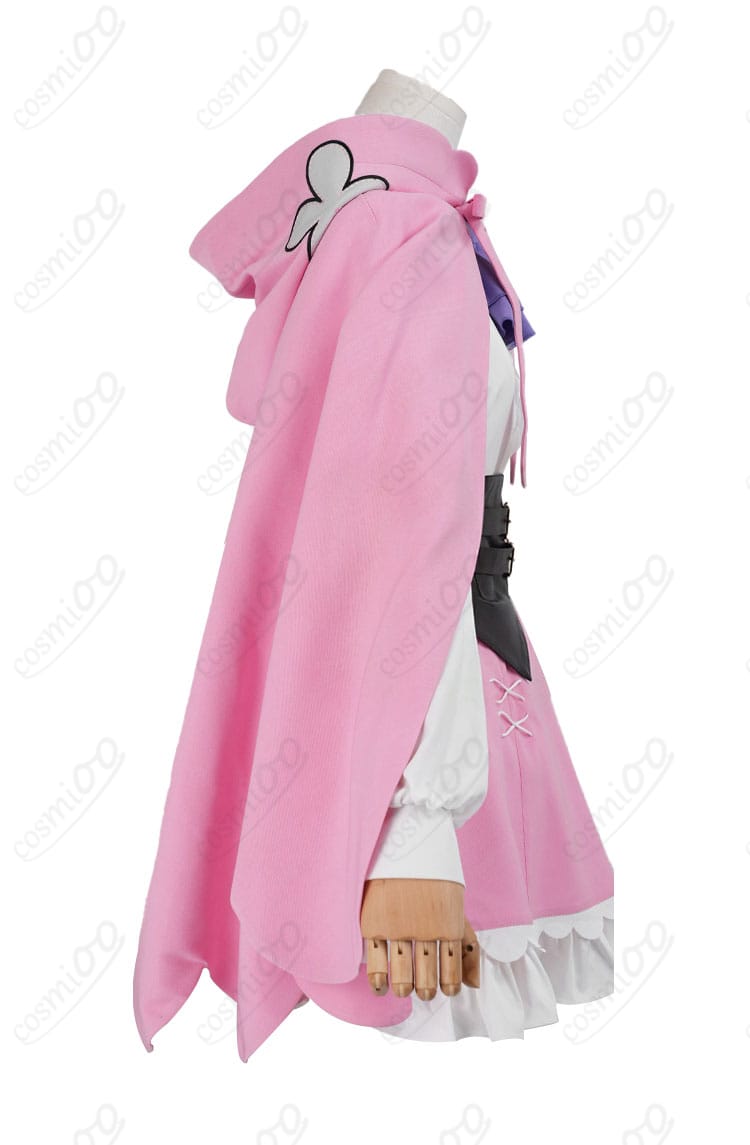 右側装飾のディテール。カチューシャの固定部とコルセットベルトの金具周りが見える接写