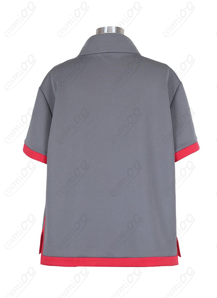 ゴウ衣装トップスの背面。フード形状と背中のシルエット、裾のラインを確認。