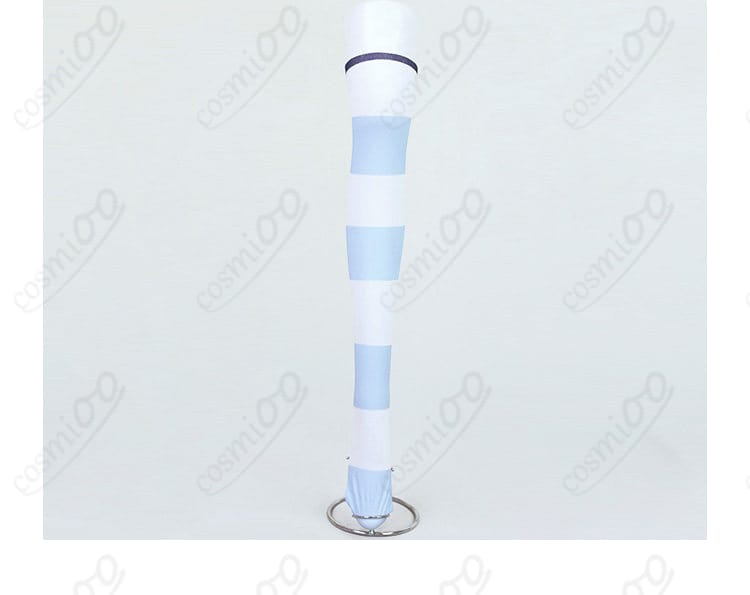 ロングソックスの編み目と発色の近接写真