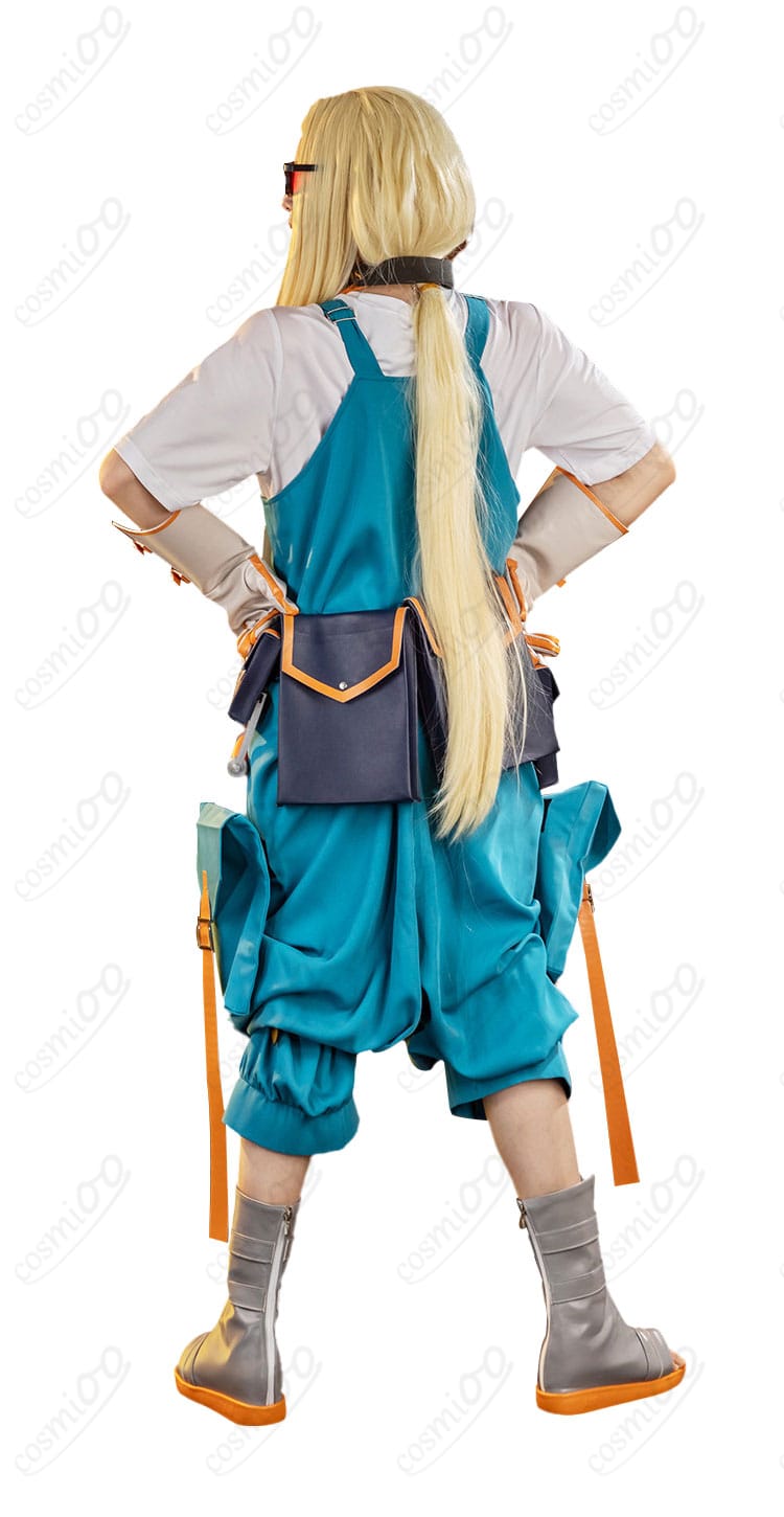 オーガスト・スティルザ衣装の背面着用例（ベルトと背面シルエット）