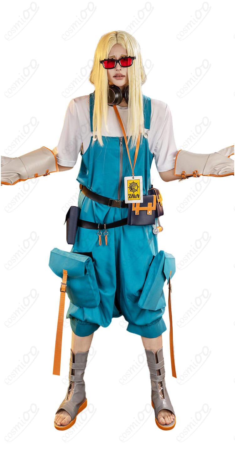 オーガスト・スティルザ衣装の正面着用例（トップス＋オーバーオール）