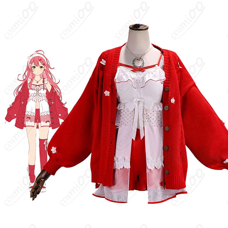 さくらみこ クリスマス ルームウェア衣装の全身イメージとキャラクター風コーデ