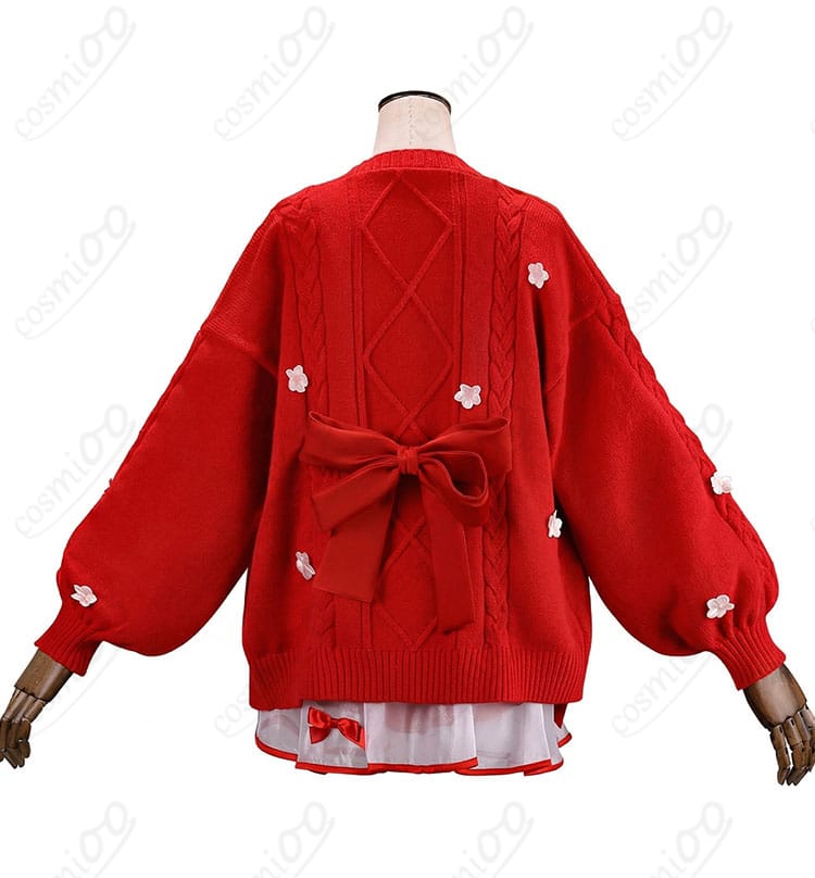 さくらみこ クリスマス衣装 カーディガンとリボンの背面シルエット