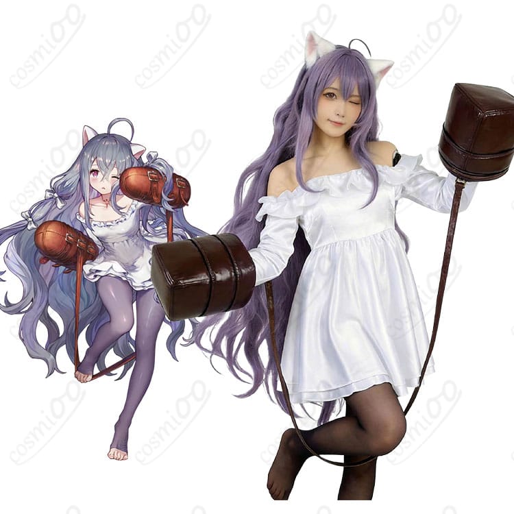 ブラウンダスト2 ルー 白い猫 コスプレ衣装一式のイメージとキャラクター再現例