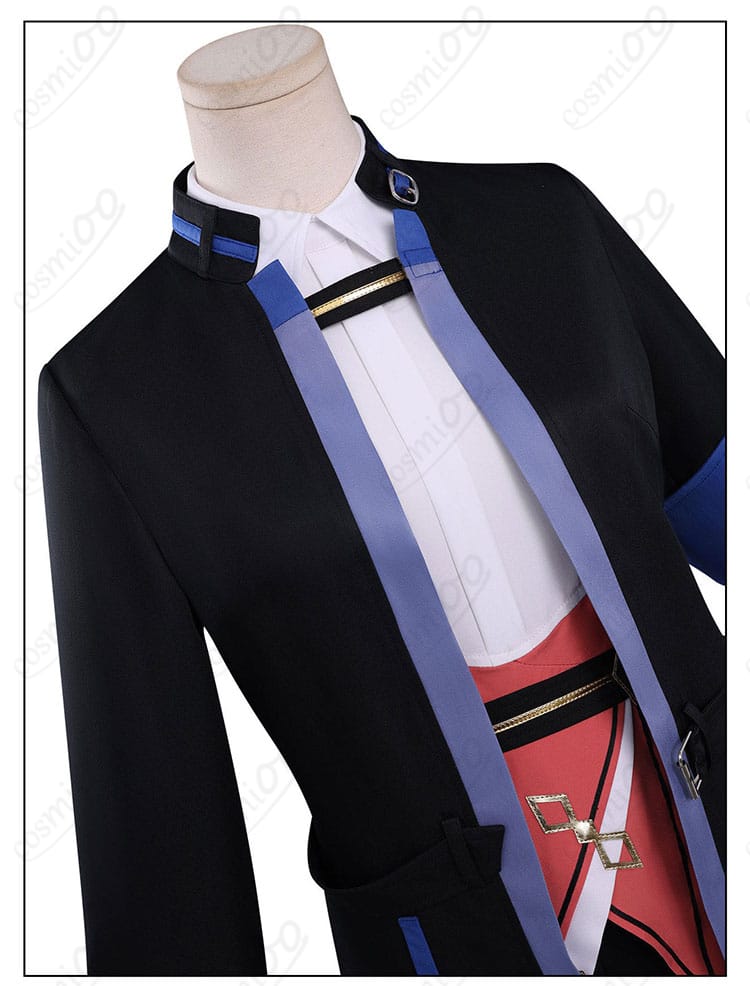 コート前立てと装飾ディテールのクローズアップ