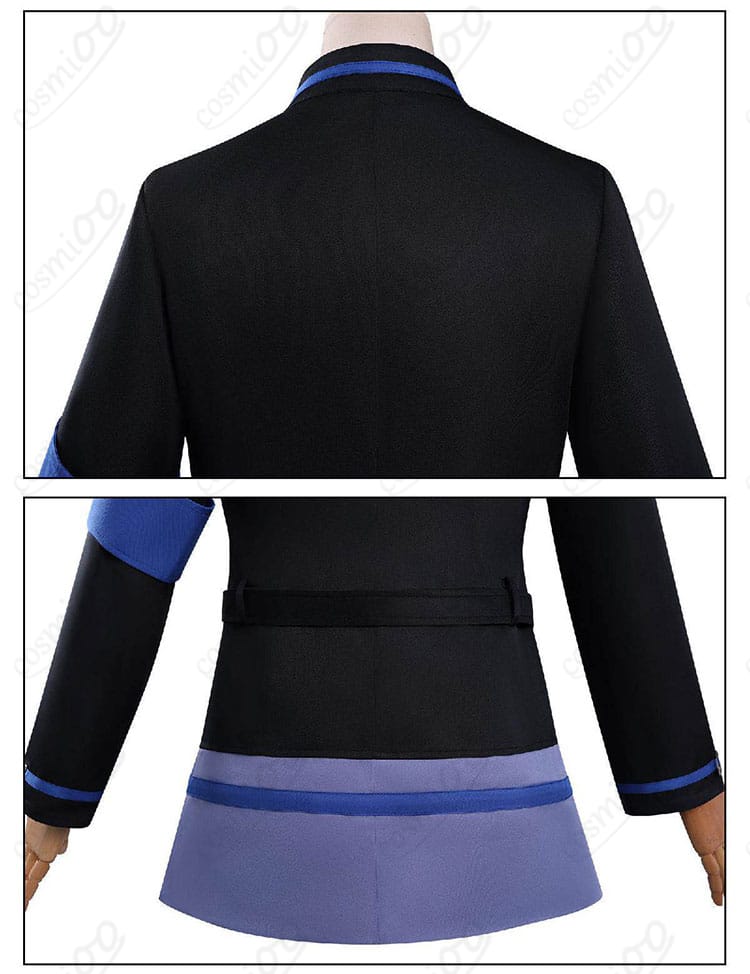 コート背面の装飾と切り替えラインの詳細