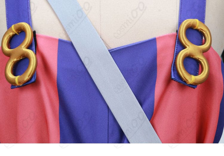 衣襟まわりの装飾ディテール（配色切り替えと縫製）