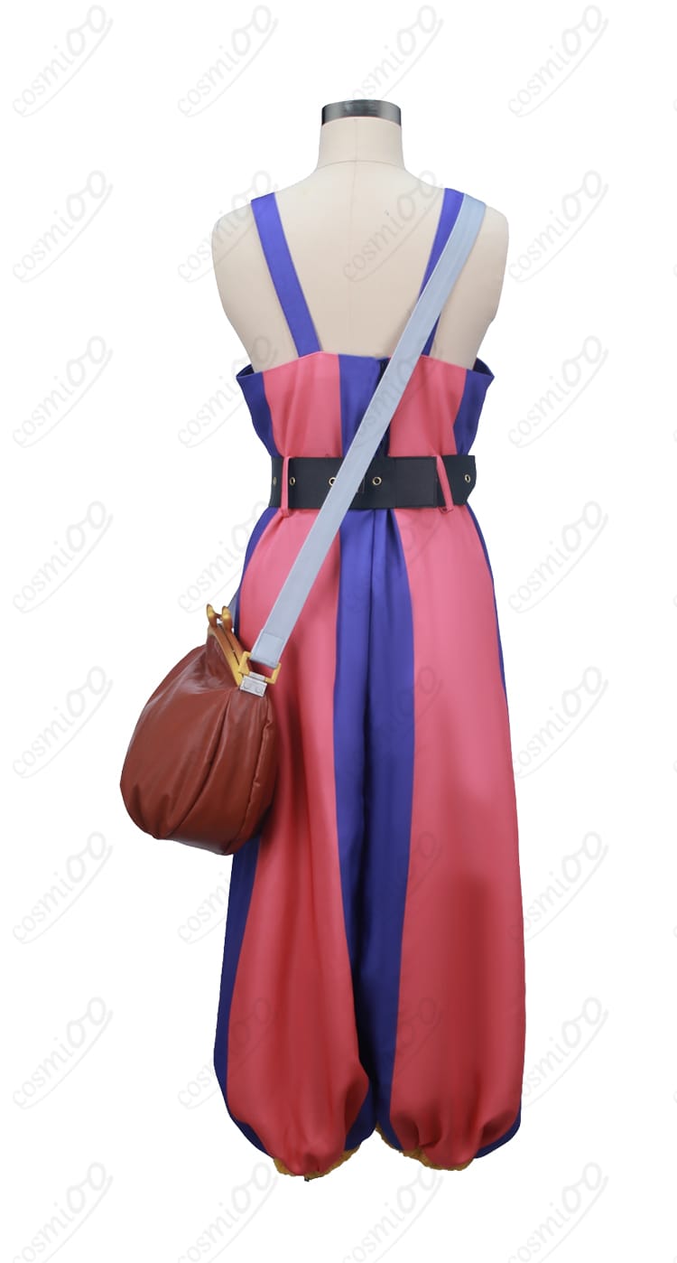 ウソップ コスプレ衣装の背面（オーバーオールのラインとベルト）