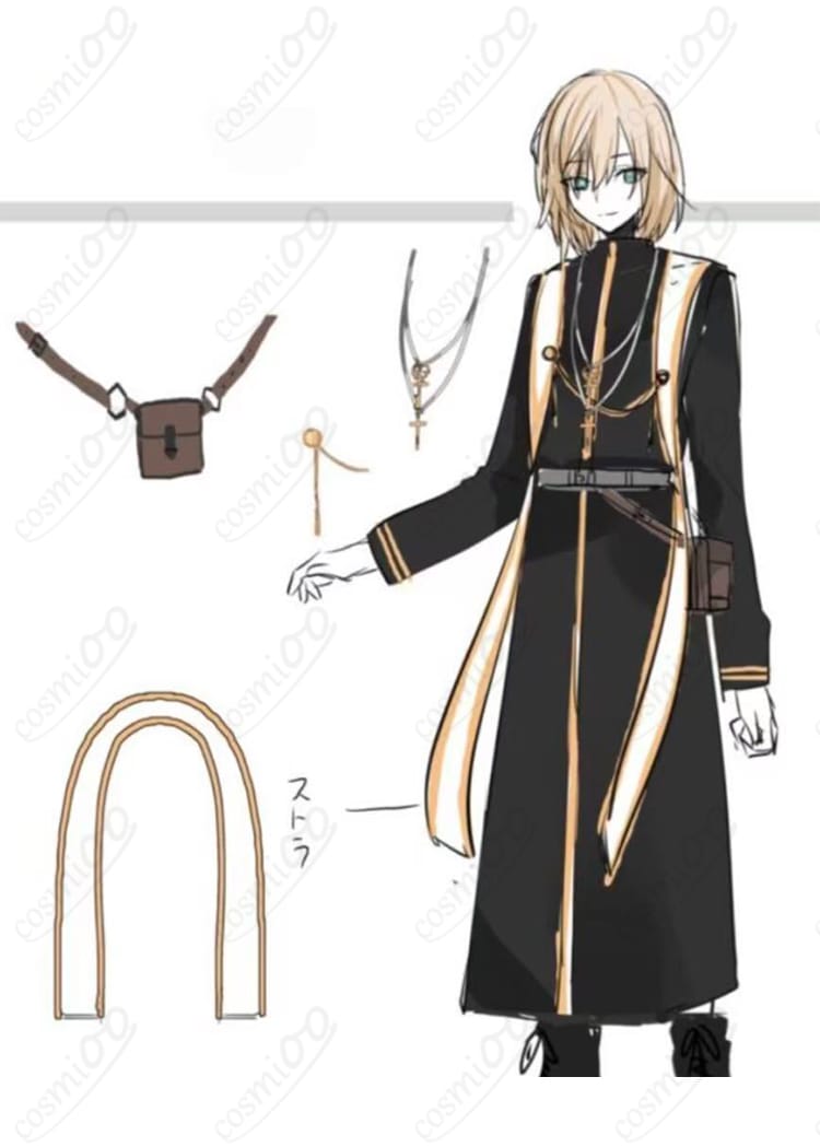 キルシュトルテ アイドル衣装の正面アップ。襟・ボタン・装飾の質感がわかるディテール