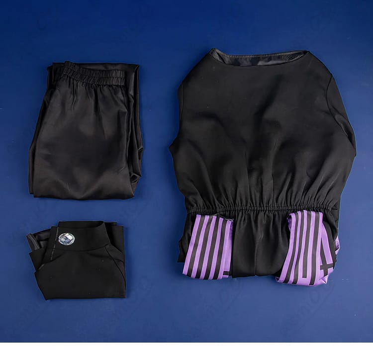 ベルゼブブ 蝿の王ダーク衣装 セット内容(上着・ズボン・肩掛け)の平置き写真