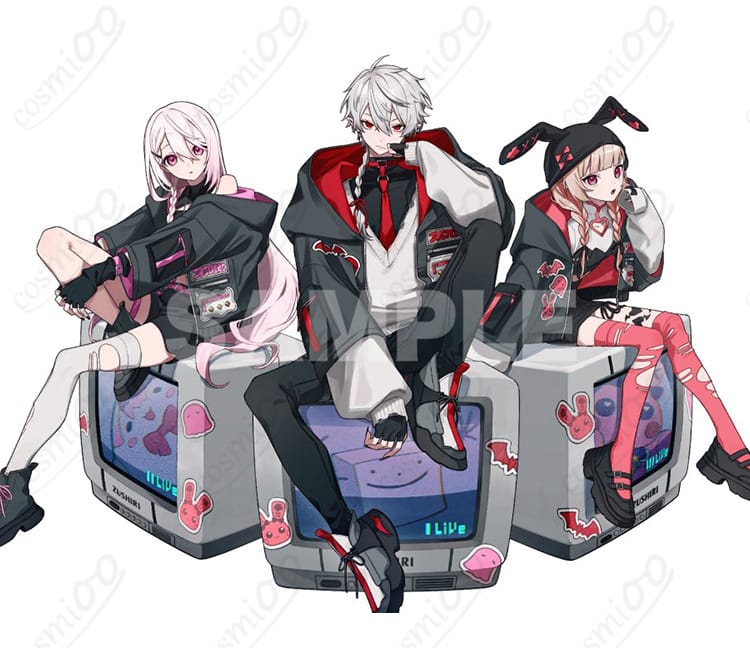 にじさんじ 葛葉 MV衣装のコスプレ衣装一式を着用した全身イメージ（クール×サイバーなステージ風）」]}】}