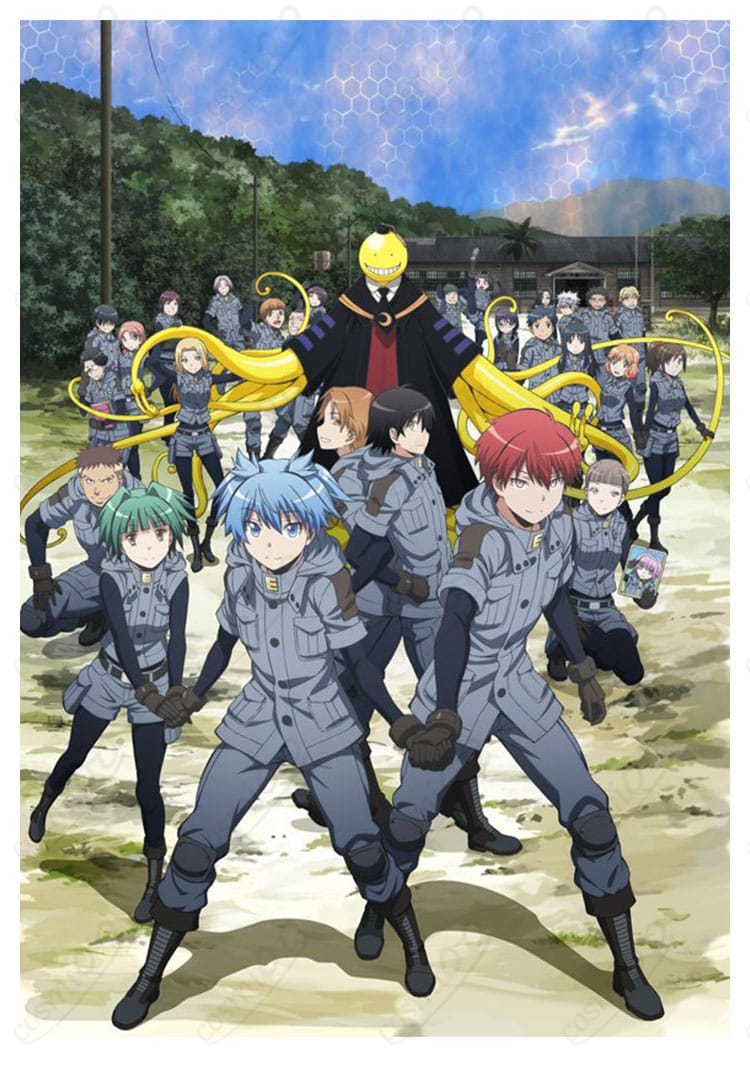 暗殺教室 潮田渚・赤羽業 超体育着コスプレ一式を着用した全身イメージ