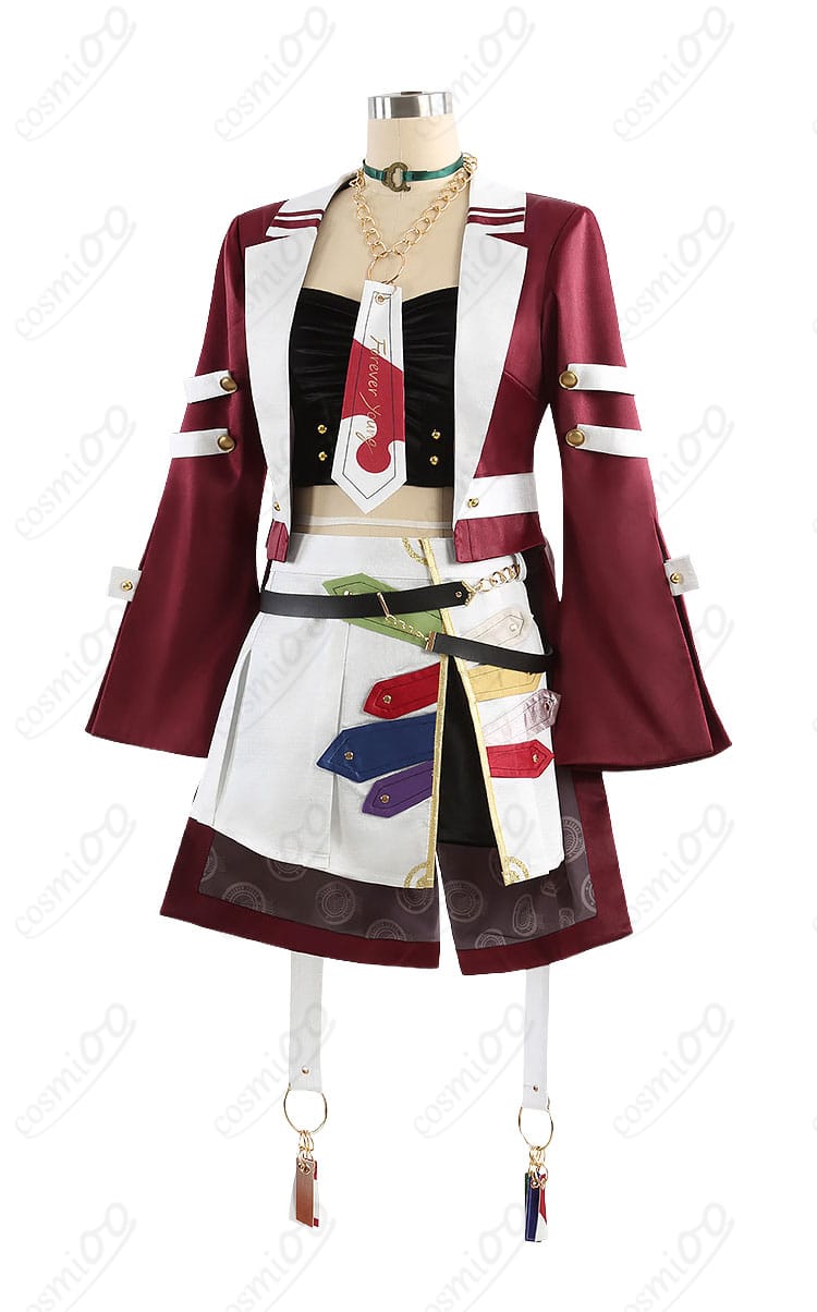 ウマ娘 勝負服 左側ディテール：襟元からネクタイ・チョーカーの配置